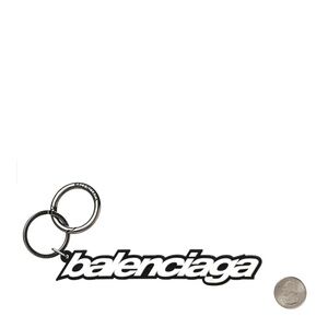 Balenciaga Monochrome Logo Keychain